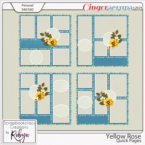 Yellow Rose Quick Pages by Scrapbookcrazy Creations