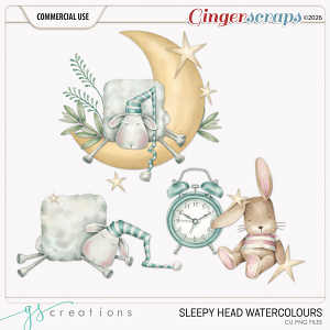 Sleepy Head Watercolour (CU) by GS Creations