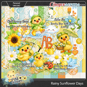 Rainy Sunflower Days Page Kit