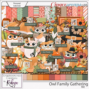 Owl Family Gathering Kit by Scrapbookcrazy Creations