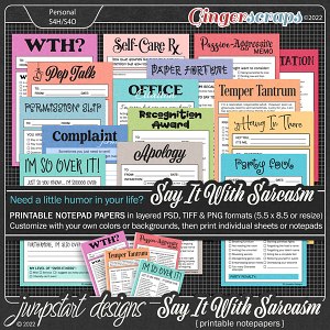 Say It With Sarcasm {Printable Notepapers}