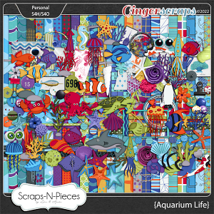 Aquarium Life Kit by Scraps N Pieces