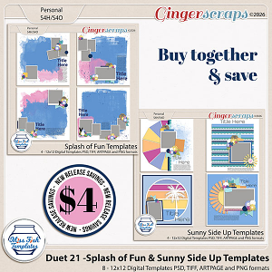 Duet 21 - Splash of Fun & Sunny Side Up Templates by Miss Fish