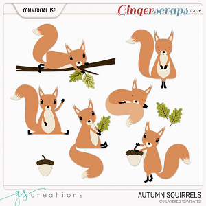 Autumn Squirrels CU Layered Templates (CU) by GS Creations