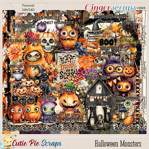 Halloween Monsters Page Kit