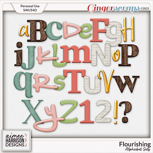 Flourishing Alphabet Sets by Aimee Harrison