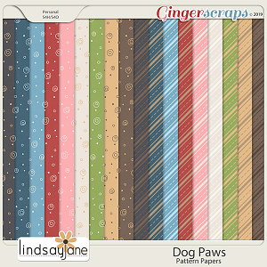 Dog Paws Pattern Papers by Lindsay Jane