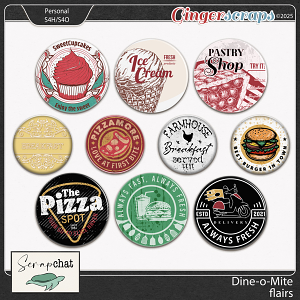 Dine-o-Mite Flairs by ScrapChat Designs