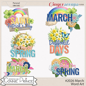 #2026 March - Word Art Pack by Connie Prince
