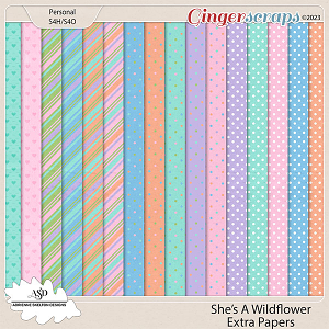 She's A Wildflower Extra Papers Pack- By Adrienne Skelton Design  