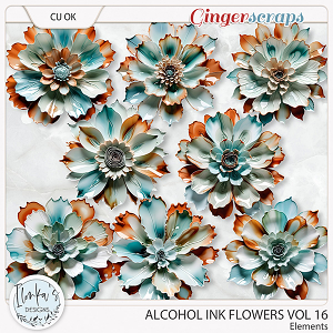 CU Alcohol Ink Flowers Vol 16 by Ilonka's Designs