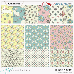 Bunny Bloom Layered Patterns (CU) by GS Creations