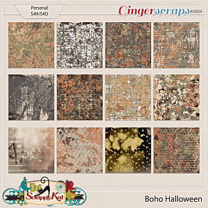 Boho Halloween Artsy Papers by The Scrappy Kat