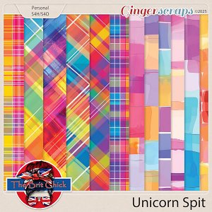 Unicorn Spit Plaid and Blocks Papers By The Brit Chick
