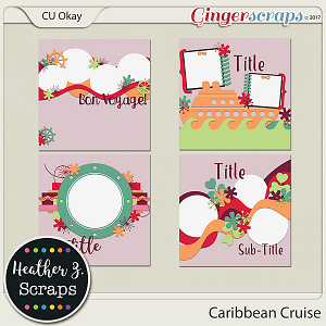 Caribbean Cruise TEMPLATES by Heather Z Scraps
