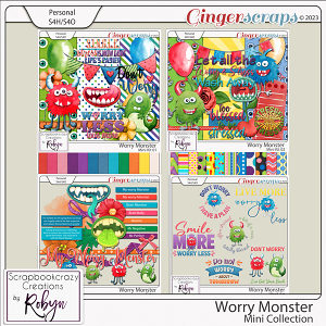 Worry Monster Mini Collection by Scrapbookcrazy Creations