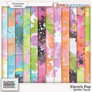 Electric Pop Splatter Papers by Aimee Harriso