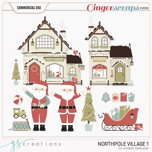 North Pole Village1 Layered Templates (CU) by GS Creations