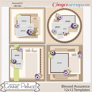 Blessed Assurance - 12x12 Templates by Connie Prince