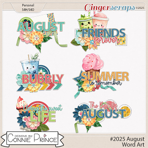 #2025 August - Word Art Pack by Connie Prince