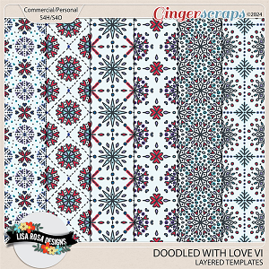 Doodled With Love VI - CU/PU Layered Patterns by Lisa Rosa Designs