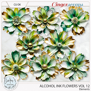 CU Alcohol Ink Flowers Vol 12 by Ilonka's Designs 