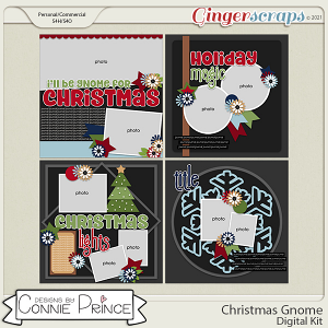 Christmas Gnome  - 12x12 Templates (CU Ok) by Connie Prince
