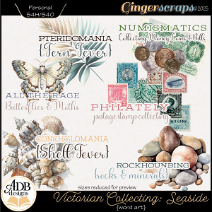 Victorian Collecting Seaside Word Art by ADB Designs