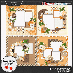 Beary Pumpkins - QUICK PAGES by Twin Mom Scraps