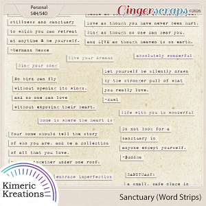 Sanctuary Word Strips by Kimeric Kreations