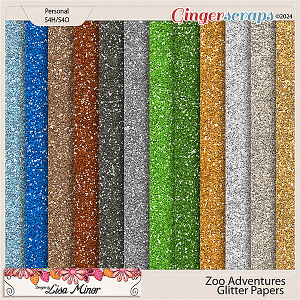 Zoo Adventures Glitter Papers from Designs by Lisa Minor