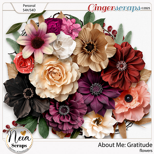 About Me: Gratitude - Flowers - by Neia Scraps