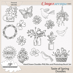 Taste Of Spring Doodles Pack- By Adrienne Skelton Design