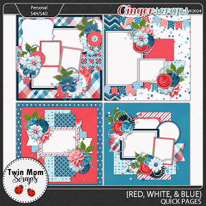 Red White & Blue - QUICK PAGES by Twin Mom Scraps