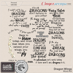 Dragon Wings Word Art by Aimee Harrison and Cindy Ritter Designs