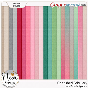 Cherished February - Solid & Ombré Papers - by Neia Scraps