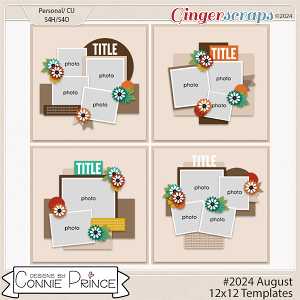 #2024 August -  12x12 Templates (CU Ok) by Connie Prince