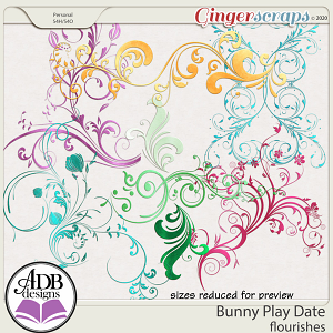 Bunny Play Date Flourishes by ADB Designs