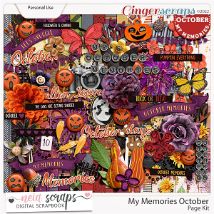 My Memories October - Page Kit - by Neia Scraps