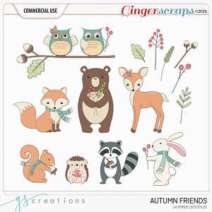 Autumn Friends Layered Doodles (CU) by GS Creations