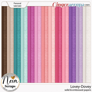 Lovey-Dovey - Solid & Embossed Papers - by Neia Scraps