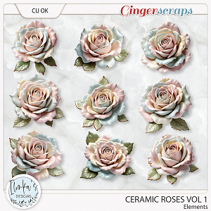 CU Ceramic Roses Vol 1 by Ilonka's Designs 