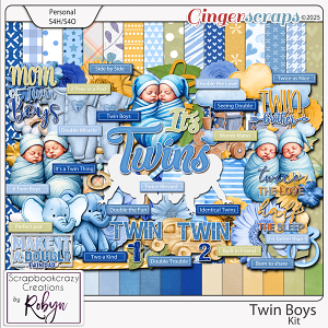 Twin Boys Kit by Scrapbookcrazy Creations