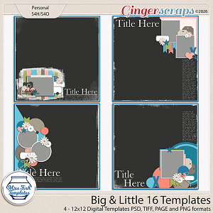 Big & Little 16 Templates by Miss Fish
