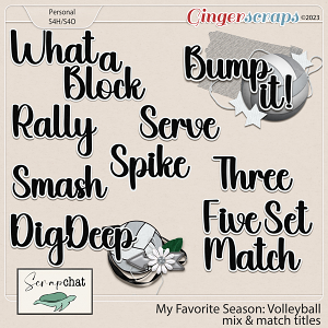 My Favorite Season Volleyball Mix and Match Titles by ScrapChat Designs
