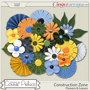 Construction Zone - Flowers & Leaves by Connie Prince