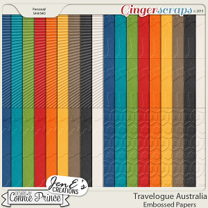 Travelogue Australia - Embossed Papers Pack