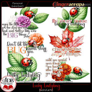 Lucky Ladybug Word Art by ADB Designs