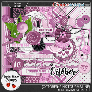 October: Pink Tourmaline - MINI KIT by Twin Mom Scraps