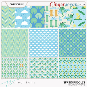 Spring Puddles Layered Patterns (CU) by GS Creations